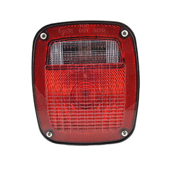 Rectangular Stop Tail Turn Light, 12 V, 0.59 to 2.1 A, Acrylic Lens, Polycarbonate Housing, Black/Red/Red/Clear