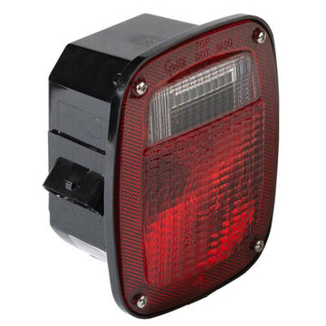 Rectangular Stop Tail Turn Light, 12 V, 0.59 to 2.1 A, Acrylic Lens, Polycarbonate Housing, Black/Red/Red/Clear