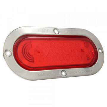 Oval Stop Tail Turn Light, 12 V, 0.2 to 0.3 A, Acrylic Lens, ABS Housing, Gray/Red