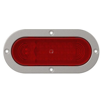 Feu stop/arrière/clignotant ovale, 12 V, 0.2 à 0.3 A, lentille acrylique, boîtier ABS, gris/rouge