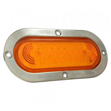 Oval Tail Turn Light, 12 V, 0.2 to 0.3 A, Acrylic Lens, ABS Housing, Amber/Gray