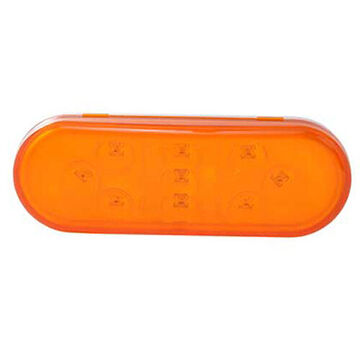 Feu stop/arrière/clignotant ovale, 12 V, 0.06 à 0.18 A, lentille en acrylique, boîtier en ABS, ambre/blanc