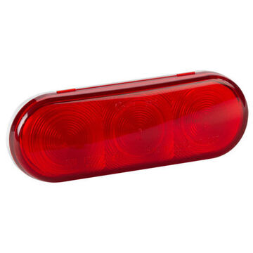 Feu arrière ovale, 12 V, 0.01 à 0.16 A, lentille en acrylique, boîtier en ABS, rouge