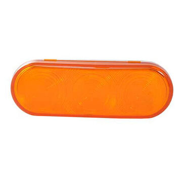 Feu stop/arrière/clignotant ovale, 12 V, 0.03 à 0.05 A, lentille en acrylique, boîtier en ABS, ambre/blanc