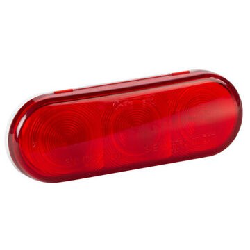 Oval Stop Tail Turn Light, 12 V, 0.04 to 0.48 A, Acrylic Lens, ABS Housing, Red/White