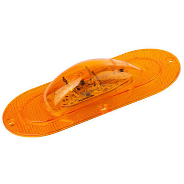 Oval Side Turn Marker Tail Turn Light, 12 V, 0.06 to 0.45 A, Polycarbonate Housing, Polycarbonate Lens, Amber/Clear
