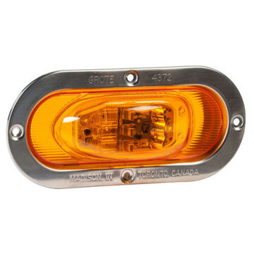 Oval Side Turn Marker Tail Turn Light, 13.5 V, 0.45 to 0.06 A, Polycarbonate, Amber/Yellow