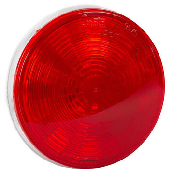 Round Stop Tail Turn Light, 12 V, 0.03 to 0.24 A, Acrylic Lens, ABS Housing, Red/White