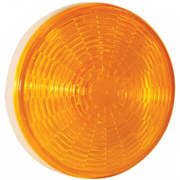 Round Stop Tail Turn Light, 12 V, 0.03 to 0.24 A, Acrylic Lens, ABS Housing, Amber/White