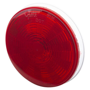 Feu stop/arrière/clignotant rond, 12 V, 0.01 à 0.15 A, lentille acrylique, boîtier ABS, rouge/blanc
