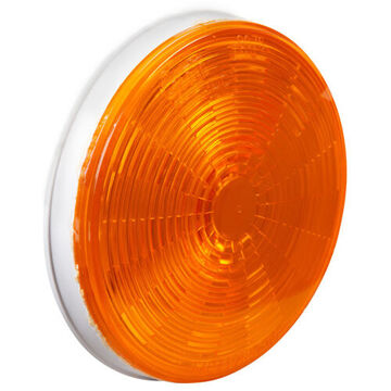 Round Stop Tail Turn Light, 12 V, 0.15 A, Acrylic Lens, ABS Housing, Amber/White