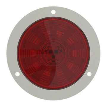 Feu stop/arrière/clignotant rond, 12 V, 0.03 à 0.24 A, lentille en acrylique, boîtier en ABS, bride en acier inoxydable, rouge/blanc