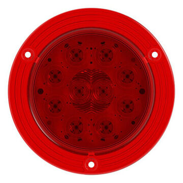 10-diode Pattern Round Stop Tail Turn Light, 12 V, 0.03 to 0.24 A, Acrylic Lens, PC/ABS Housing, Gray/Red
