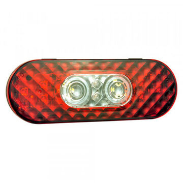 Oval Stop Tail Turn Light, 12 V, 0.13 to 0.16 A, Acrylic Lens, ABS Housing, Black/Red/Clear/Red/Clear