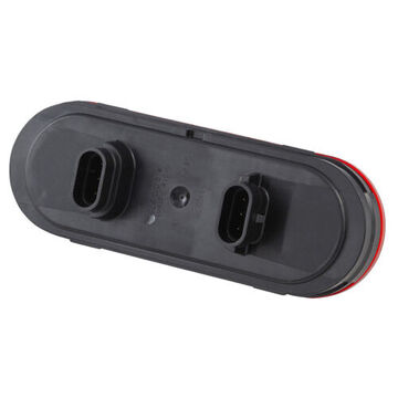 Feu stop/arrière/clignotant ovale, 12 V, 0.13 à 0.16 A, lentille en acrylique, boîtier en ABS, noir/rouge/transparent/rouge/transparent
