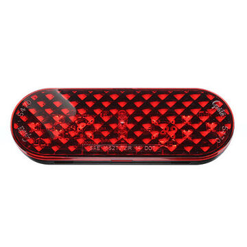 Oval Stop Tail Turn Light, 0.17 to 0.13 A, High Impact Acrylic, Red