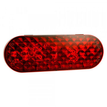 Oval Stop Tail Turn Light, 12 V, 0.13 to 0.17 A, Acrylic Lens, ABS Housing, Black/Red