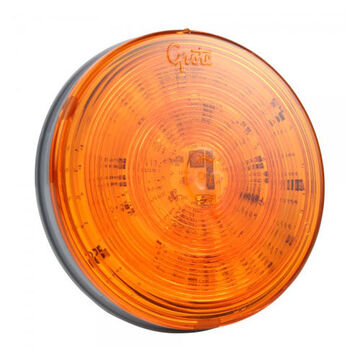 Round Rear Tail Turn Light, 12 V, 0.1 to 0.96 A, Polycarbonate Lens, Polycarbonate/ABS Housing, Amber/Gray