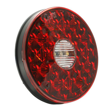 Round Stop Tail Turn Light, 12 V, 0.08 to 0.31 A, Polycarbonate Lens, PC/ABS Housing, Black/Red/Clear/Red/Clear
