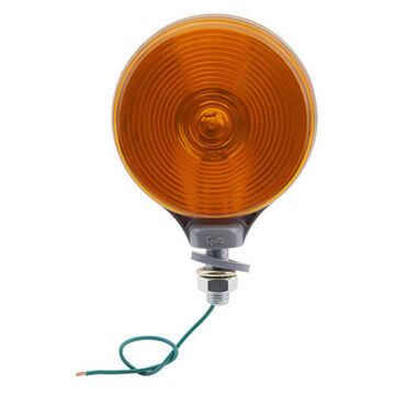 Round Thin-Line Tail Turn Light, 12 V, 2.1 A, Acrylic Lens, Polycarbonate Housing, Amber/Gray