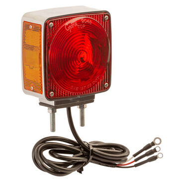 Square Light, 12 V, 0.33 to 2.1 A, Acrylic Lens, ABS Housing, Chrome/Red/Amber/Red/Yellow