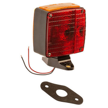 Square Stop Tail Turn Light, 12 V, 0.7 to 2.1 A, Acrylic Lens, Polycarbonate Housing, Black/Red/Amber/Red/Yellow