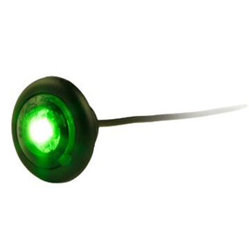 Round Marker Light, Green, LED, 0.75 in Hole Mount, 0.05 A