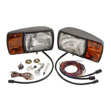 Snow Plow Light Kit, 12 V, 2.7-5 A, Polycarbonate Housing and Lens, Yellow/White