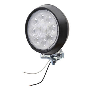Round Spot Work Light, LED, 282 lumen, 12 V, Rubber, Clear Polycarbonate