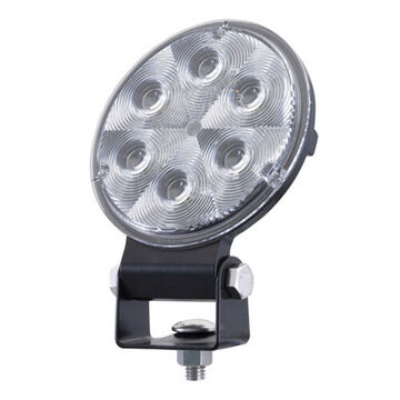 Lampe de travail ronde TractorPlus, LED, 850 lumens, 12/24 V, aluminium moulé sous pression avec revêtement en poudre, polycarbonate