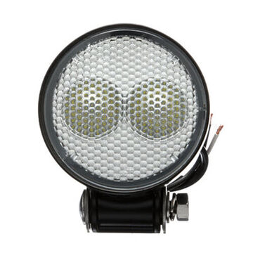Lampe de travail ronde quasi-inondation, LED, 1800 lumens, 10 à 48 V, aluminium moulé sous pression noir, polycarbonate à revêtement dur