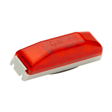 Clearance Rectangular Marker Light, Red, LED, Screw Mount, Polycarbonate, Acrylic, 0.06 A