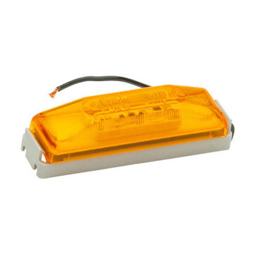 Clearance Rectangular Marker Light, Amber, LED, Screw Mount, Polycarbonate, Acrylic, 0.06 A