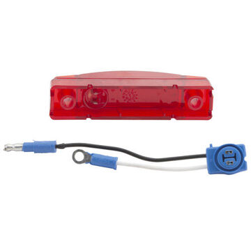 Clearance Rectangular Thin-line Marker Light, Red, LED, Screw Mount, Polycarbonate, 0.06 A
