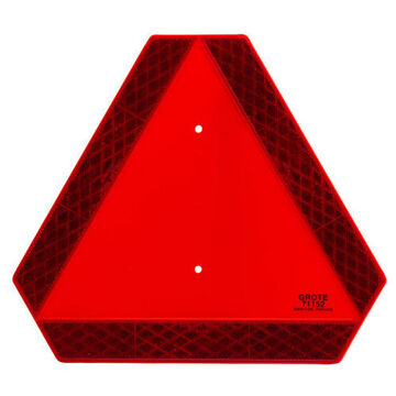 Slow-moving Vehicle Emblem Triangular Reflector, 13-3/4 in lg, 13-3/4 in wd, Red, Acrylic, ABS