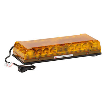 Barre lumineuse rectangulaire d'urgence, ambre, LED, support magnétique