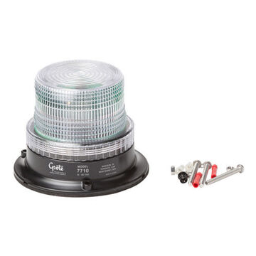 Compact Dome Mighty Mini Strobe Light, Clear, LED, Permanent Mount, Polycarbonate, ABS, 0.25 A, 12/80 V