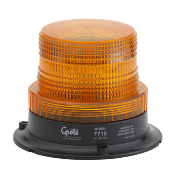 Compact Dome Mighty Mini Strobe Light, Amber, LED, Permanent Mount, Polycarbonate, ABS, 0.25 A, 12/80 V