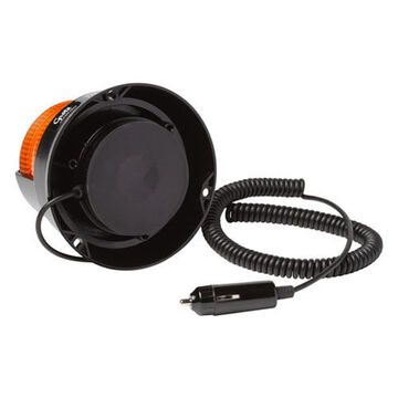 Compact Dome Material Handling Strobe Light, Amber, Magnetic Mount, Polycarbonate, 0.3 A, 12/80 V