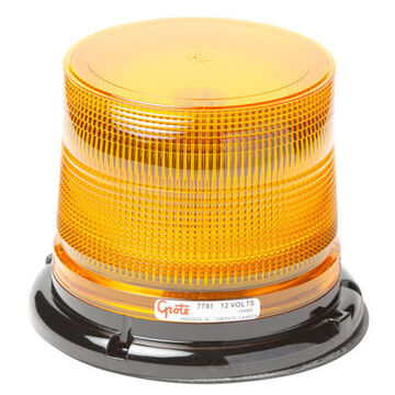 Lumière stroboscopique à dôme court à profil moyen, 12 V, DEL, 6 7/16 pouce dia, montage permanent, ambre