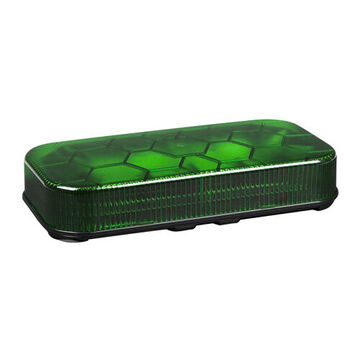 Rectangular Low Profile Mini Light Bar, Green, LED, Permanent Mount, 20 FPM
