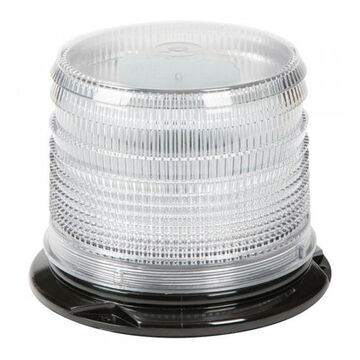 Gyrophare d'urgence à dôme court, blanc, LED, 12/24 V, 0.5 A, montage permanent