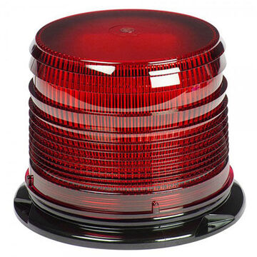 Gyrophare à dôme court, Rouge, LED, 12/24 V, 0.5 A, Montage permanent