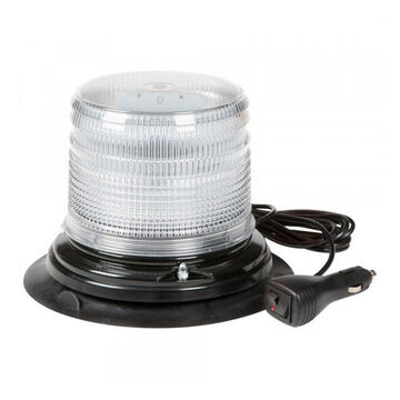Gyrophare d'urgence à dôme court, blanc, LED, 12/24 V, 0.5 A, montage sous vide