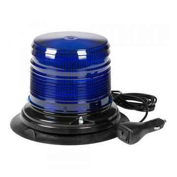 Gyrophare d'urgence à dôme court, Bleu, LED, 12/24 V, 0.5 A, Montage sous vide