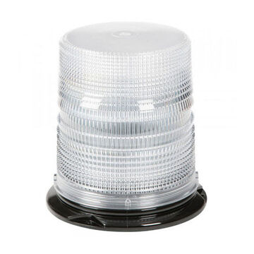 Emergency Tall Dome Beacon, White, LED, 12/24 V, 0.5 A, Permanent Mount