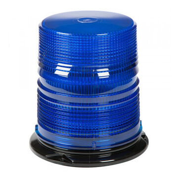 Gyrophare à dôme haut à profil haut, bleu, DEL, 12/24 V, 0.35 A, montage permanent
