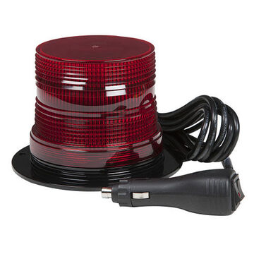 Compact Dome Material Handling Beacon, Red, LED, 12 V, 0.22 A, Magnetic Mount