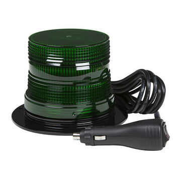 Compact Dome Material Handling Beacon, Green, LED, 12 V, 0.22 A, Magnetic Mount