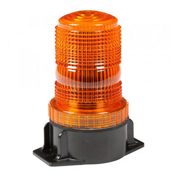 Compact Dome Material Handling Beacon, Amber, LED, 12/72 V, 0.09 A, Permanent Mount